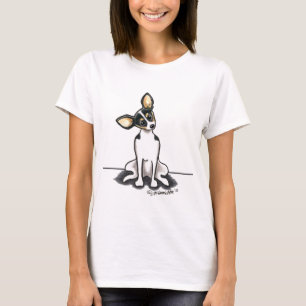 Tricolor Ratten-Terrier sitzen hübsches T-Shirt