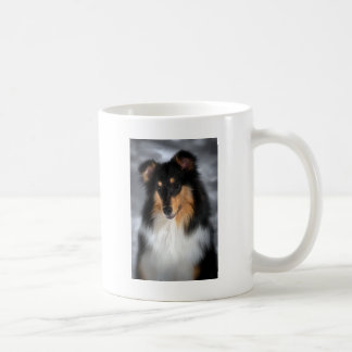 Tricolor rauer Mantel-Collie Kaffeetasse
