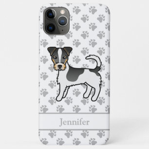 Tricolor Rough Coat Jack Russell Terrier & Name Case-Mate iPhone Hülle