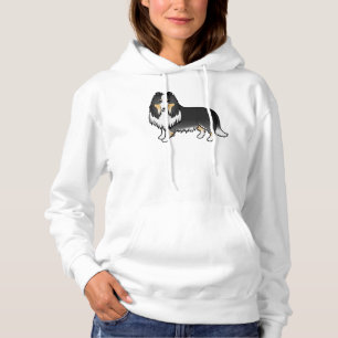Tricolor Rough Collie Niedlich Cartoon Dog Hoodie