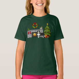 Tricolor Shetland Sheepdog Hund in einem Weihnacht T-Shirt