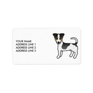 Tricolor Smooth Coat Jack Russell Terrier & Text Adressaufkleber
