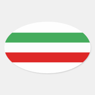 Tricolor Streifen des Irans Ovaler Aufkleber