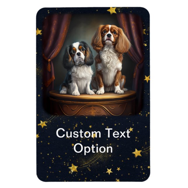 Tricolor und Blenheim Cavalier King Charles Magnet (Vertikal)
