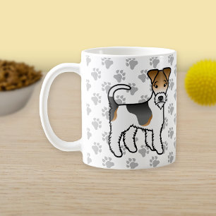 Tricolor Wire Fox Terrier Niedlicher Cartoon Dog Kaffeetasse