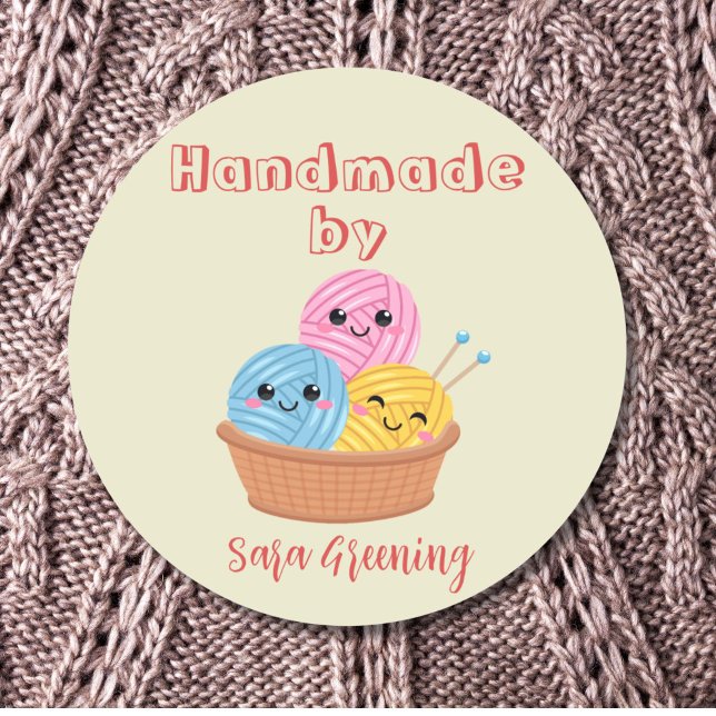 Tricot artisanal, étiquette de soins, Fabriqué par (Créateur téléchargé)