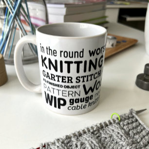 Tricot Mug - Collage de mots de Knitter