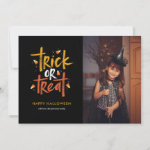 Tricoter ou traiter Candy Corn Halloween Carte pho
