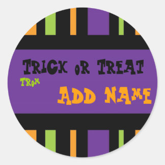 Tricoter ou traiter le Étiquette d'Halloween