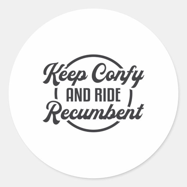 Tricycle Behalt Confy and Ride Recumbent Trike Bik Runder Aufkleber (Vorderseite)
