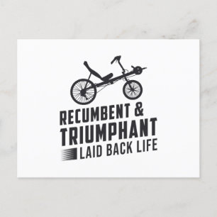 Tricycle Recumbent & Triumphe Vintag Retro Postkarte