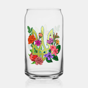 trident tryzub de l'héraldique ukrainienne fleurs