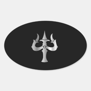 Trident von Lord Shiva- Hinduism Ovaler Aufkleber