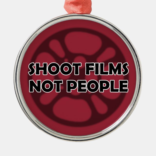 "Trieb filmt nicht Leute-" Filmrolle-Verzierung Silbernes Ornament (Vorne)