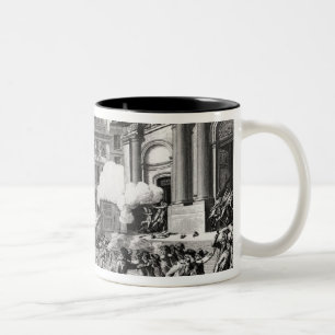 Trieb-heraus vor Kirche St. Roch in Paris Zweifarbige Tasse