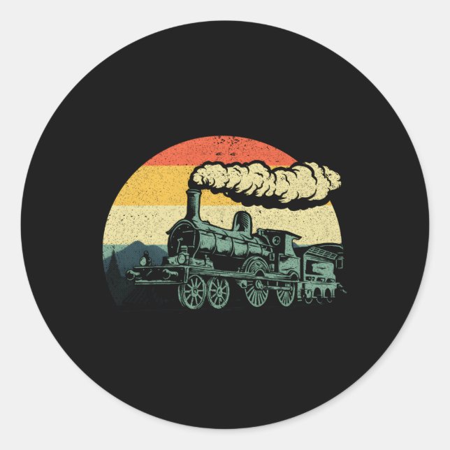 Triebzug für Motor-Steam-Eisenbahnmodell Runder Aufkleber (Vorderseite)