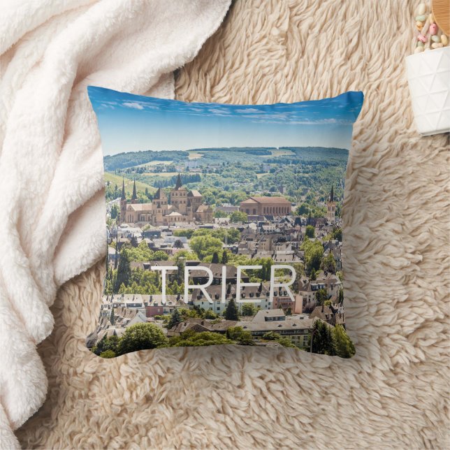 Trier Cityscape Panorama Moselle Deutschland Souve Kissen (Decke)