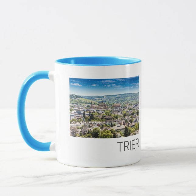 Trier Cityscape Panorama Moselle Deutschland Souve Tasse (Links)