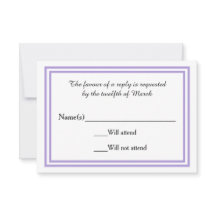 Trier double lavande - Carte RSVP