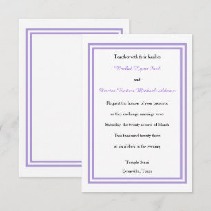 Trier double lavande - Faire-part de mariage 3x5