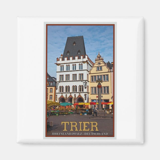 Trier - Hauptmarkt Stone Cross Magnet (Vorne)
