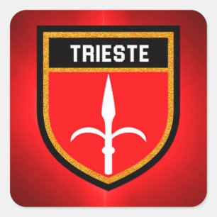 Triest-Flagge Quadratischer Aufkleber