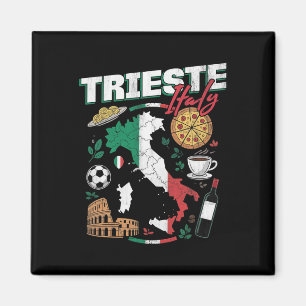 Triest Italien Italia Italienische Flagge Karte So Magnet