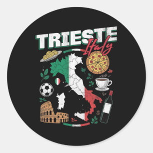 Triest Italien Italia Italienische Flagge Karte So Runder Aufkleber