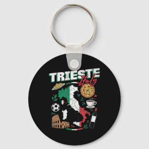 Triest Italien Italia Italienische Flagge Karte So Schlüsselanhänger