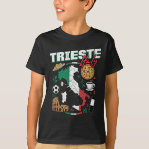 Triest Italien Italia Italienische Flagge Karte So T-Shirt