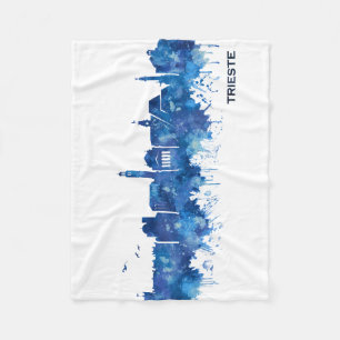 Triest Italien Skyline Blue Fleecedecke