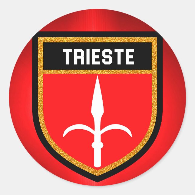 Trieste Fahne Runder Aufkleber (Vorderseite)
