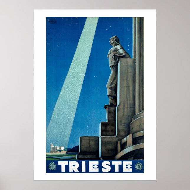 Trieste Italy Vintage Travel Poster (Vorne)