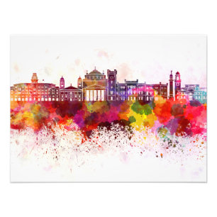 Trieste skyline im Watercolor background Fotodruck