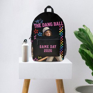 Triff Den Verfluchten Ball Lustige Baseball-Mutter Bedruckter Rucksack
