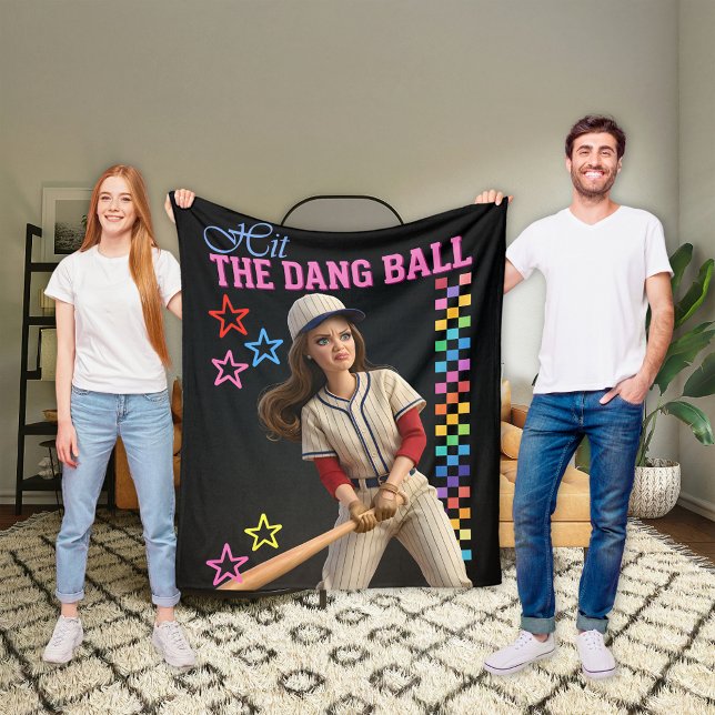 Triff Den Verfluchten Ball Lustige Baseball-Mutter Fleecedecke (Von Creator hochgeladen)