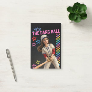Triff Den Verfluchten Ball Lustige Baseball-Mutter Post-it Klebezettel