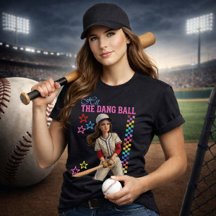Triff Den Verfluchten Ball Lustige Baseball-Mutter T-Shirt