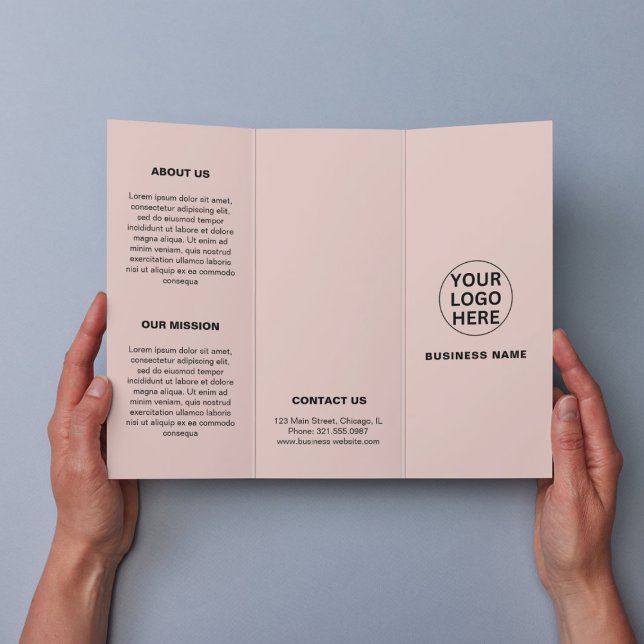 Trifold-Broschüre für einfache, rosa-farbene Firme (Von Creator hochgeladen)