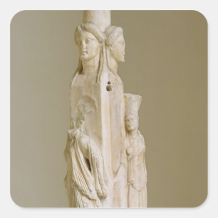 Triform Herm Hecate, Marmorskulptur, Dachstein Quadratischer Aufkleber