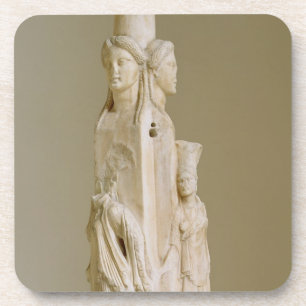 Triform Herm von Hecate, Marmorskulptur, Getränkeuntersetzer