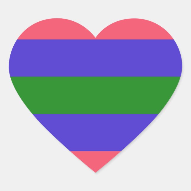 Trigender Pride Flag Herz-Aufkleber (Vorderseite)