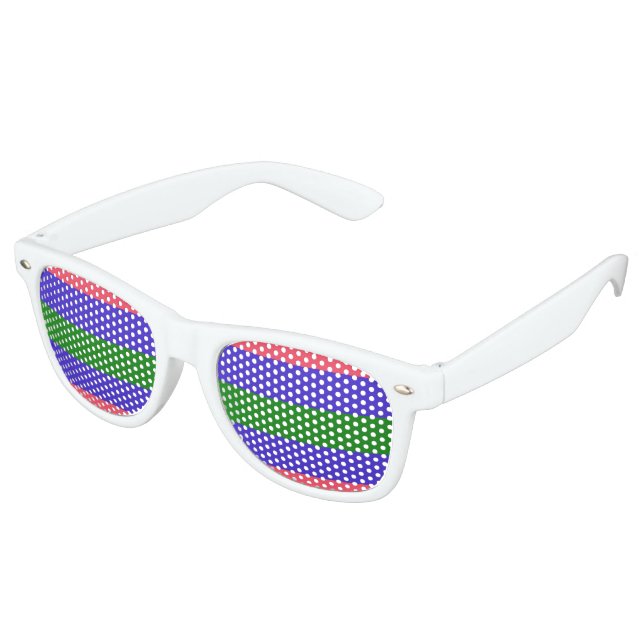 Trigender Pride Flag Partybrille (Schrägansicht)