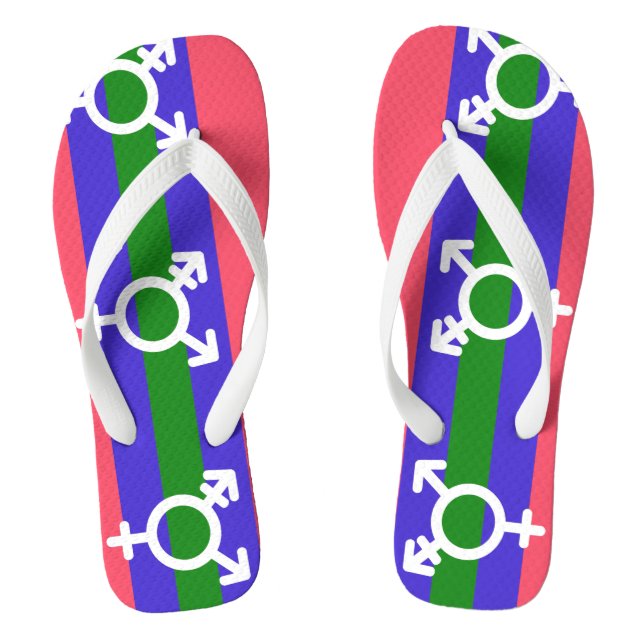 Trigender Pride Flip Flops (Fußbett)