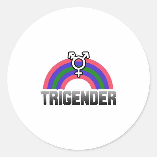 Trigender Pride Runder Aufkleber (Vorderseite)