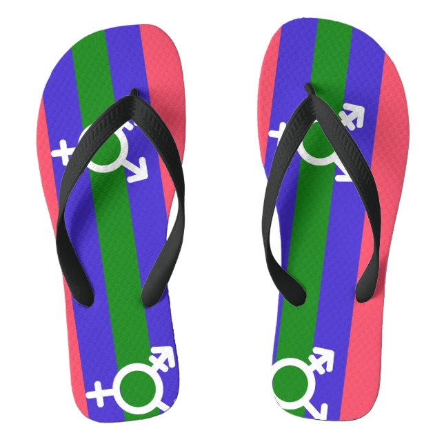 Trigender Stolz Flip Flops (Fußbett)