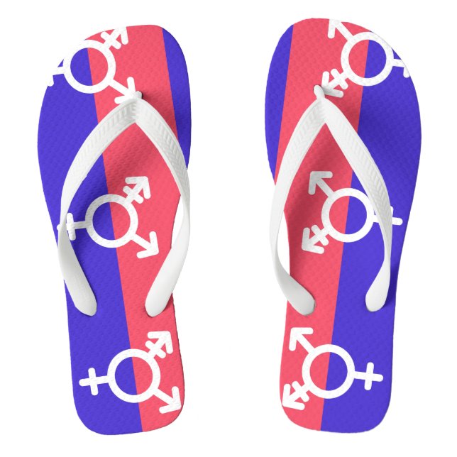 Trigender Stolz Flip Flops (Fußbett)