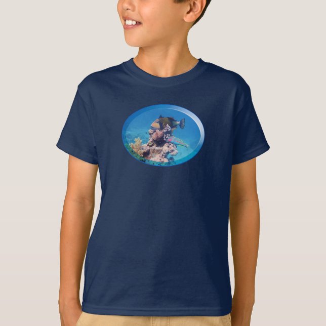 Triggerfish at coral reef - Photographic Design |  T-Shirt (Vorderseite)