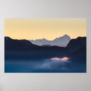 Triglav-Berg bei Sonnenuntergang Poster