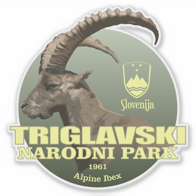 Triglav NP (Alpine Ibex) WT Aufkleber (Vorderseite)